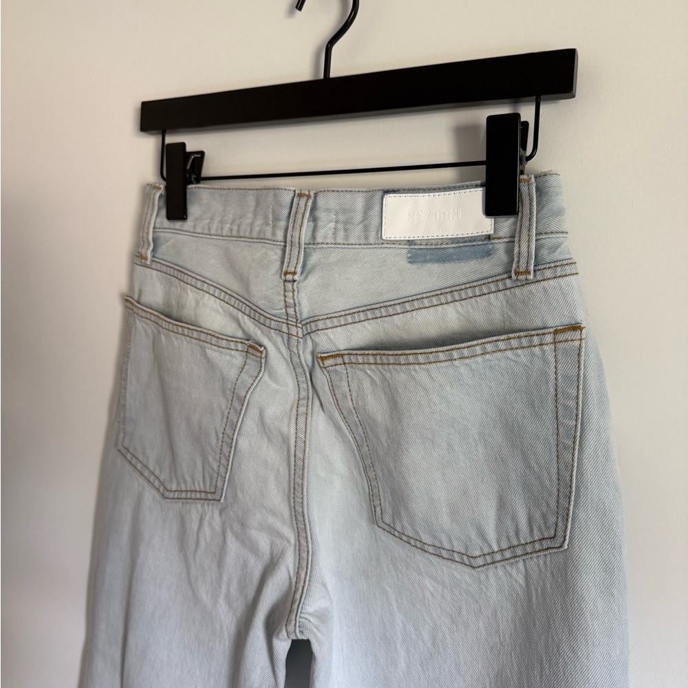 $295 Re/Done 90s High Rise Loose Bleach Destroy - 25 - Picture 11 of 15